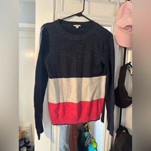 Gap Colorblock Knit Crewneck Shrunken Sweater Women Medium